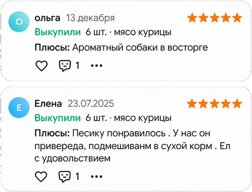 Отзывы Ozon на корм Licknose, 6 шт, мясо курицы