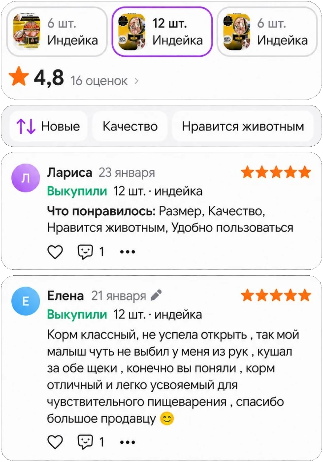 Отзывы Ozon на корм Licknose, 12 шт, индейка