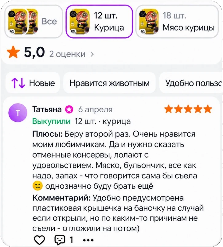 Отзывы Ozon на корм Licknose, 12 шт, курица